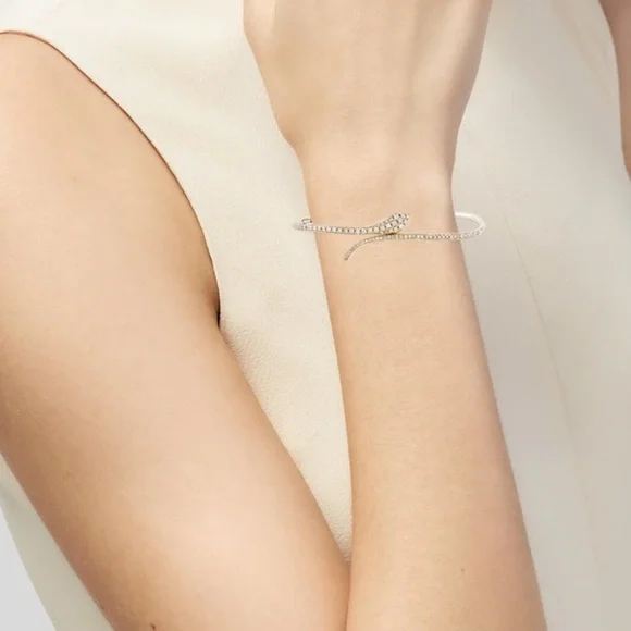 14K Yellow Gold Hinge Bracelet with Snake Motif - Picture 2 of 3